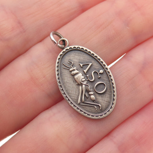 925 Sterling Silver Vintage Old Sturbridge Village Grasshopper Charm Pendant