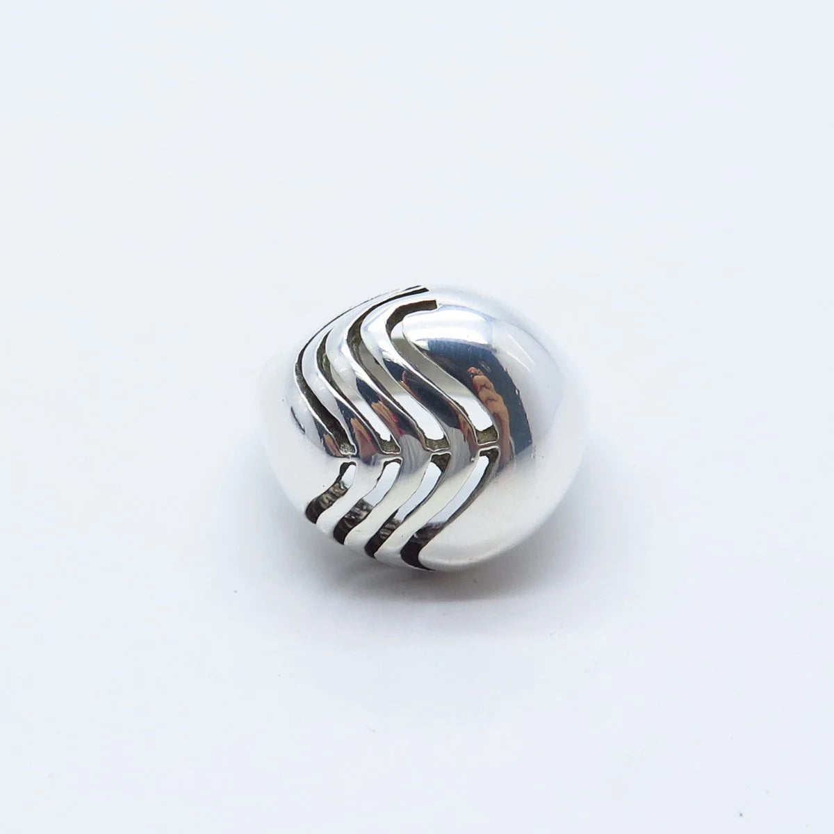 925 Sterling Silver Vintage Israel Modernist Domed Ring Size 5.75