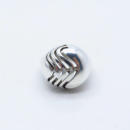 925 Sterling Silver Vintage Israel Modernist Domed Ring Size 5.75