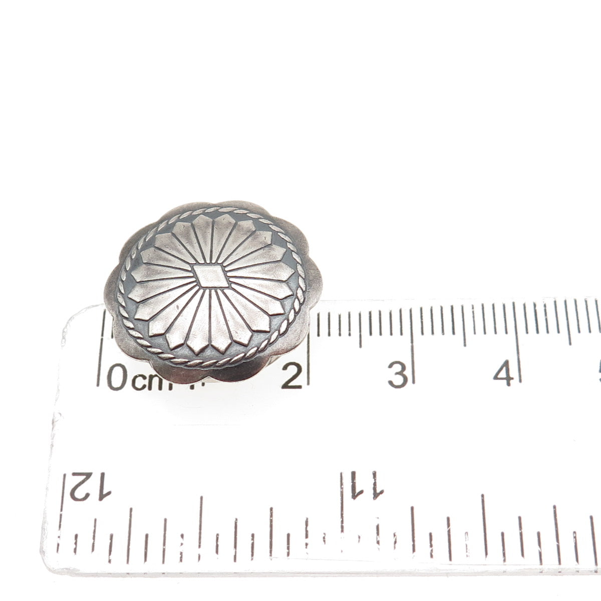Old Pawn 925 Sterling Silver Vintage Southwestern Concho Tribal Clip Button