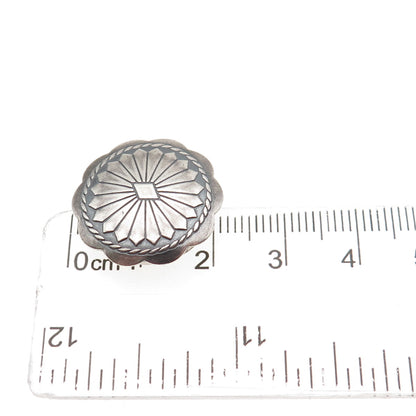 Old Pawn 925 Sterling Silver Vintage Southwestern Concho Tribal Clip Button