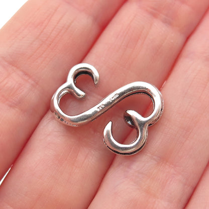 JANE SEYMOUR 925 Sterling Silver Real Diamond Open Heart Mini Slide Pendant