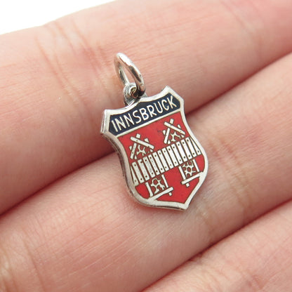 900 Silver Vintage Enamel Innsbruck Coat of Arms Charm Pendant