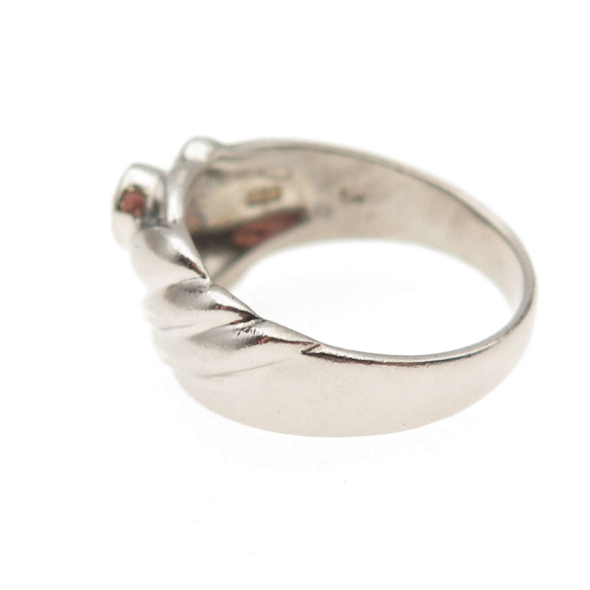 Charles Winston Sterling Silver Vintage Real Blue Topaz Modernist Ring Size 8.75