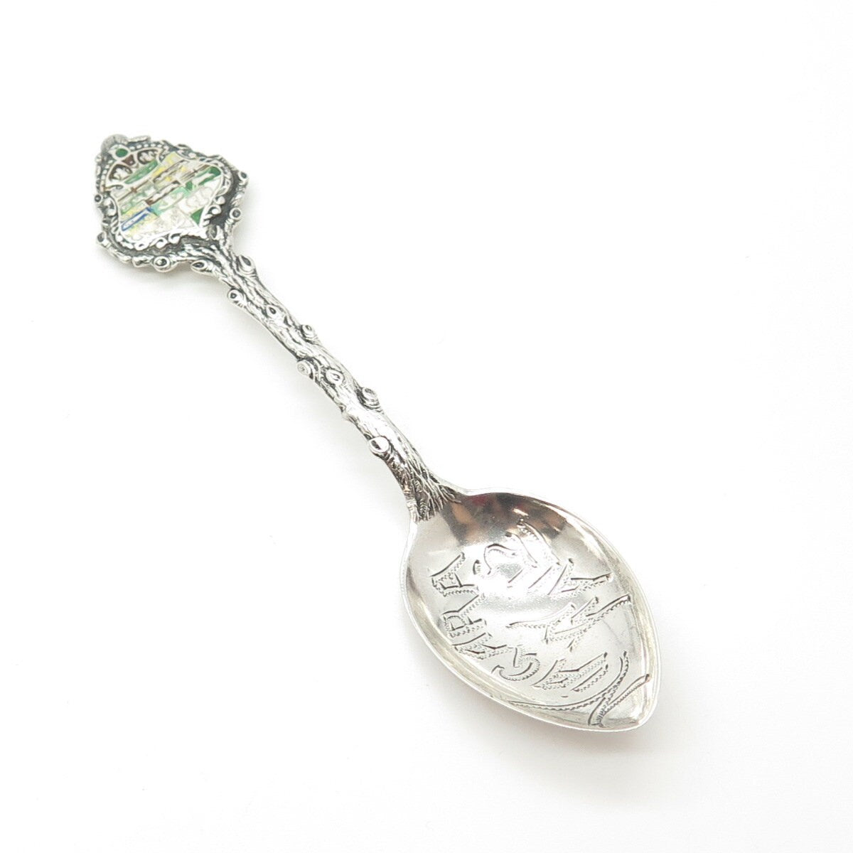 925 Sterling Silver Antique Art Deco P.W. Ellis & Co. Enamel Niagara Falls Spoon