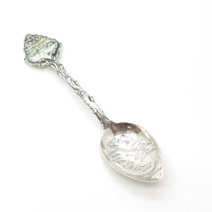 925 Sterling Silver Antique Art Deco P.W. Ellis & Co. Enamel Niagara Falls Spoon