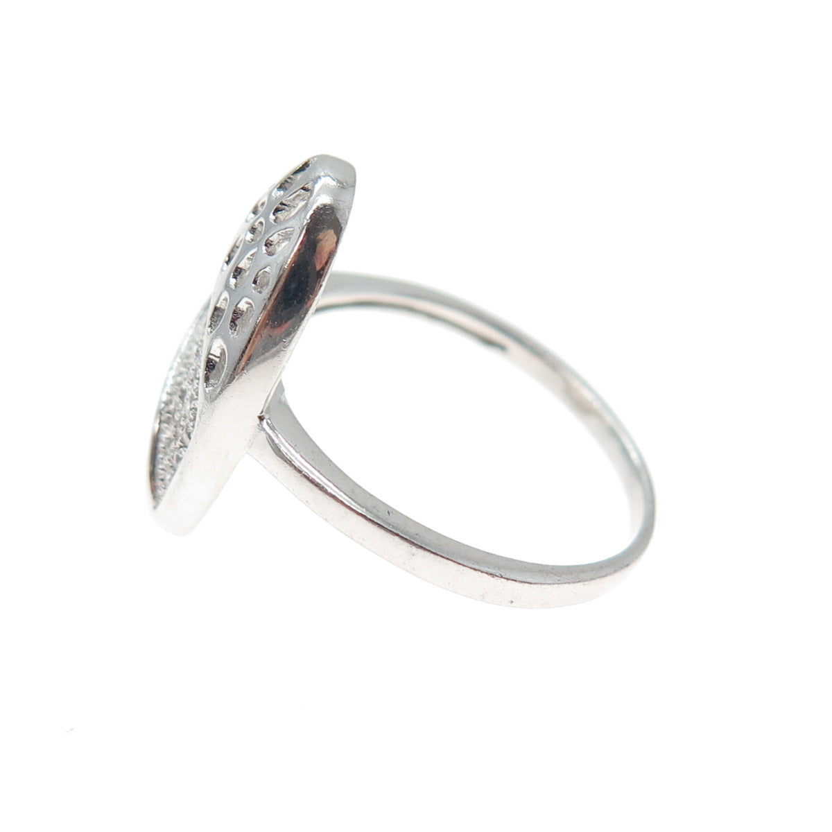 925 Sterling Silver Round-Cut C Z Modernist Ring Size 6.25