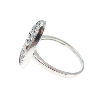 925 Sterling Silver Round-Cut C Z Modernist Ring Size 6.25