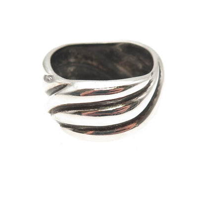 Chapal Zenray 925 Sterling Silver Vintage Modernist Oxidized Ring Size 7.75