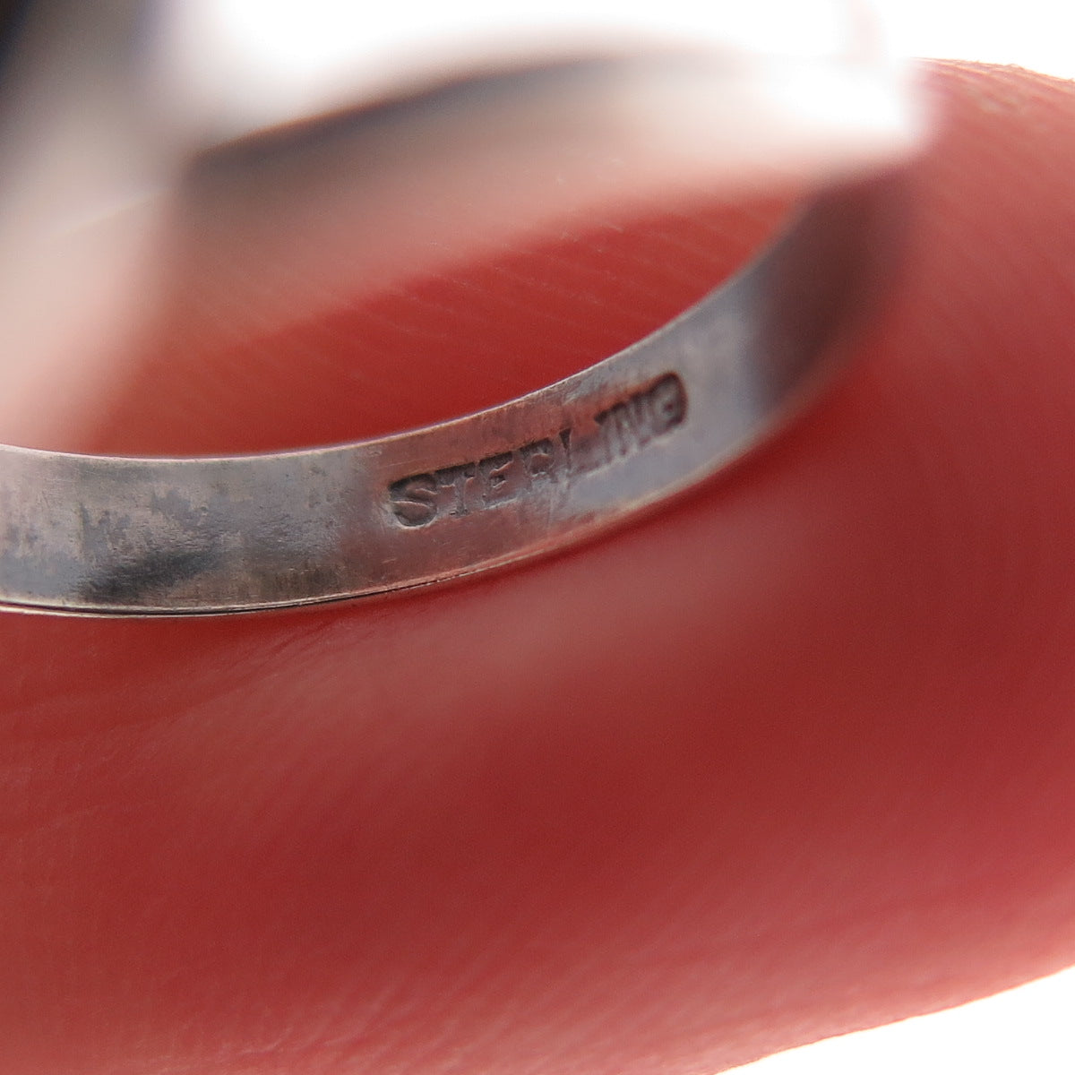 925 Sterling Silver Antique Art Deco Real Blister Pearl Oxidized Ring Size 5.25