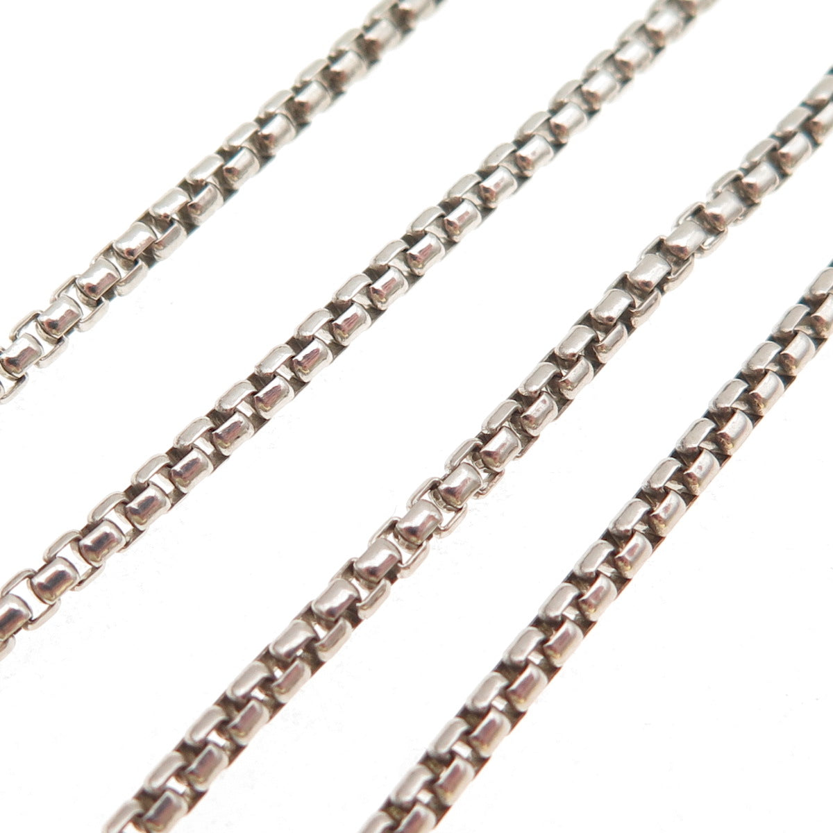 925 Sterling Silver Vintage Italy Round Box Chain Necklace 16"