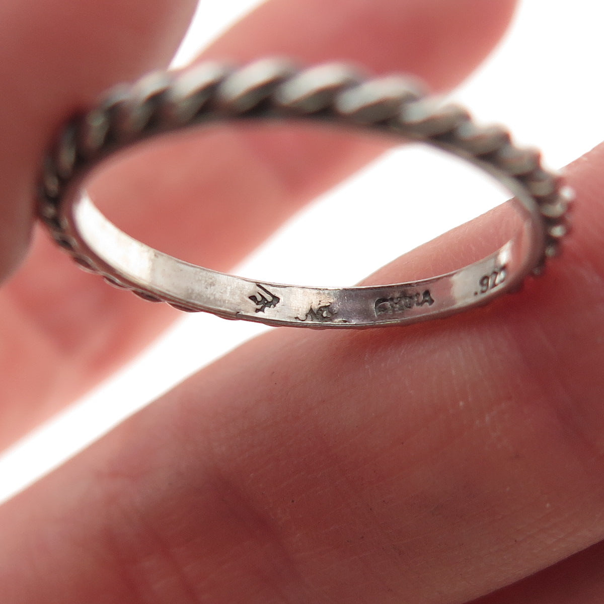 Silpada 925 Sterling Silver Vintage Ribbed Stackable Band Ring Size 7.75