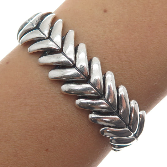 925 Sterling Silver Vintage Mexico Arrow Link Oxidized Bracelet 7"