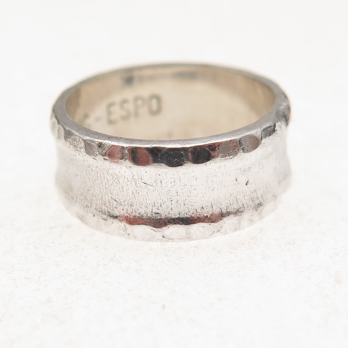 Joseph Esposito Sterling Silver Vintage Modernist Oxidized Band Ring Size 7.5