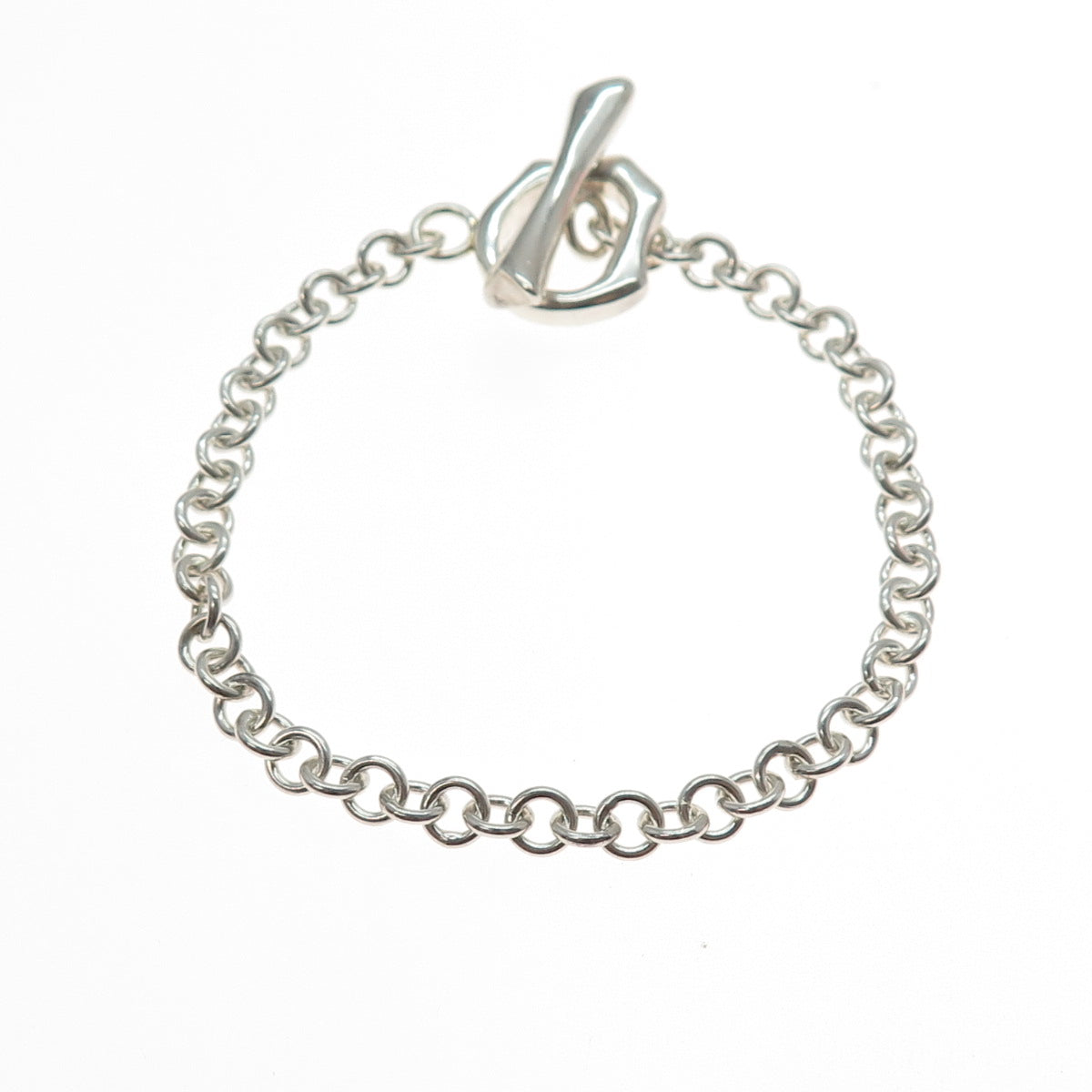WHITNEY KELLY 925 Sterling Silver Vintage Rolo Link Bracelet 7"