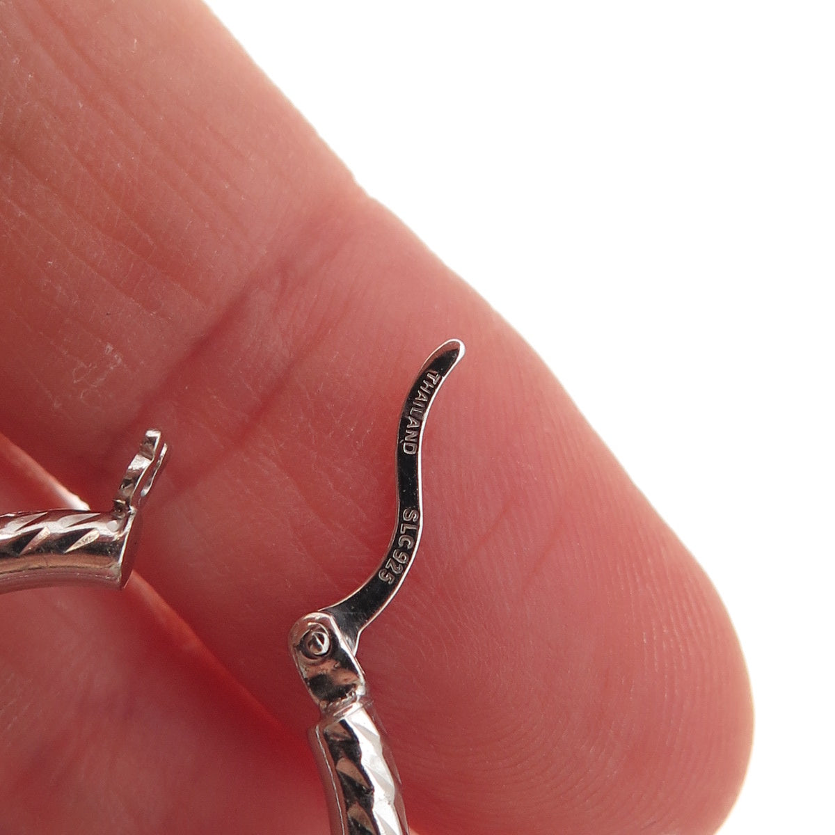 925 Sterling Silver Textured Hoop Earrings