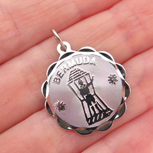 CREA 925 Sterling Silver Vintage Bermuda Traffic Controller Mini Charm Pendant