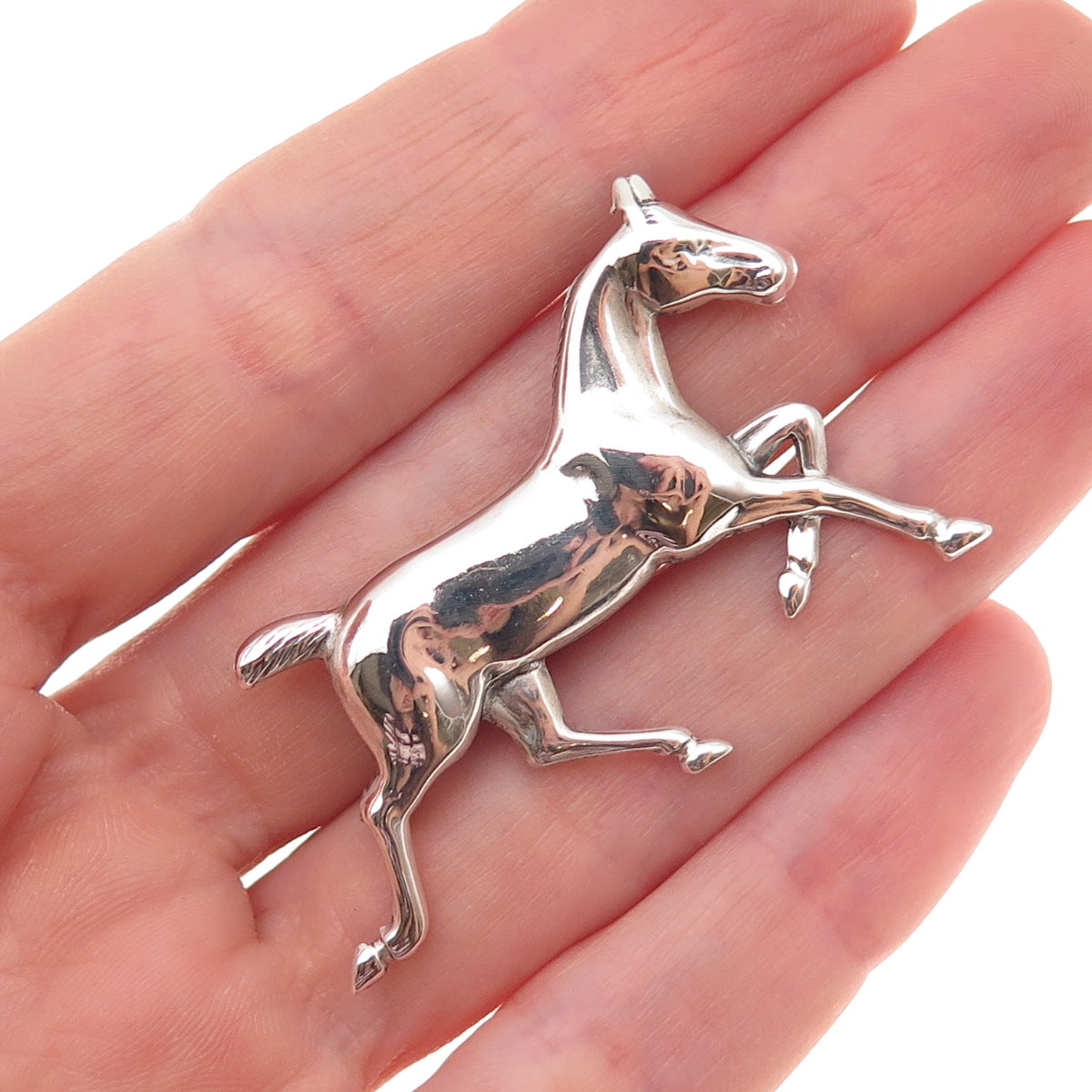 Danecraft 925 Sterling Silver Antique Art Deco Horse Oxidized Pin Brooch