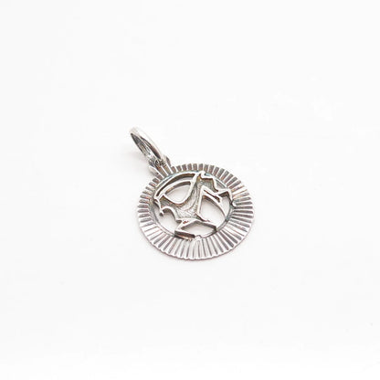 925 Sterling Silver Vintage Modernist Striped Pendant