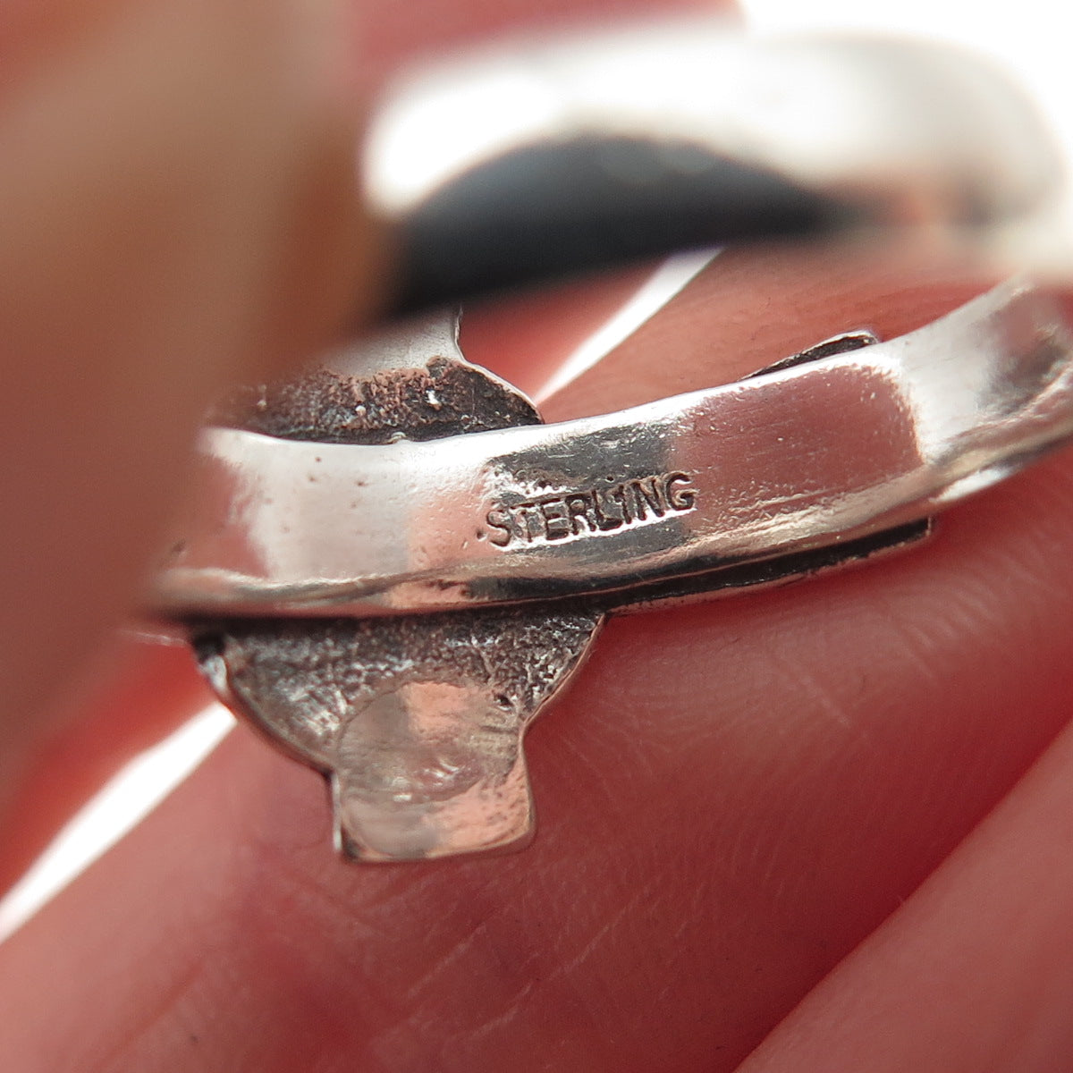 925 Sterling Silver Vintage Celtic Cross Oxidized Ring Size 8