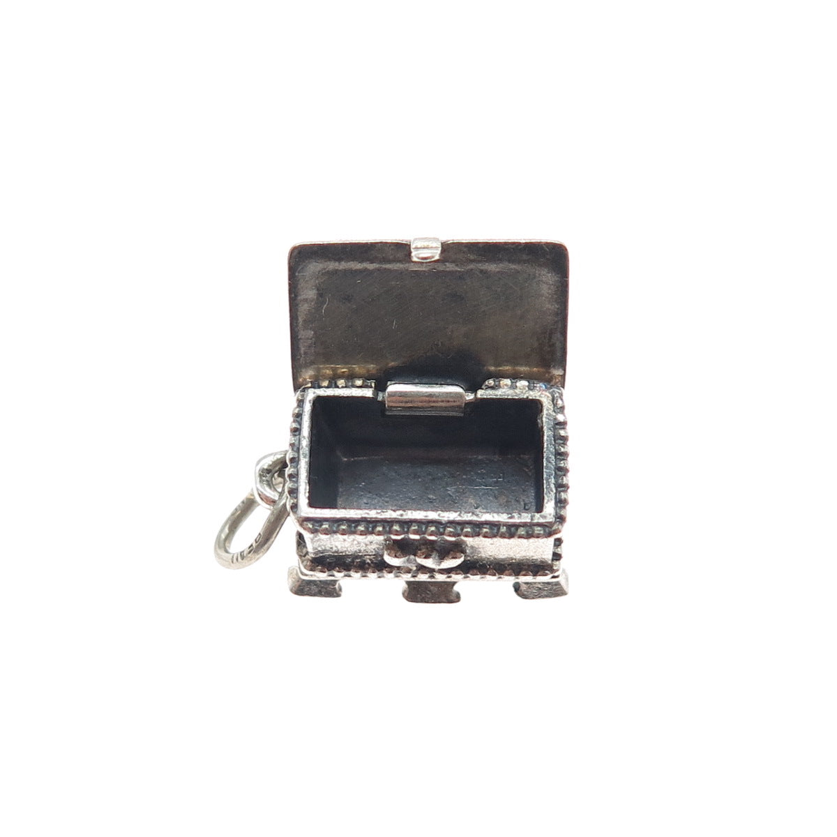 BEAU 925 Sterling Silver Vintage Hope Chest Minimalist Box Charm Pendant