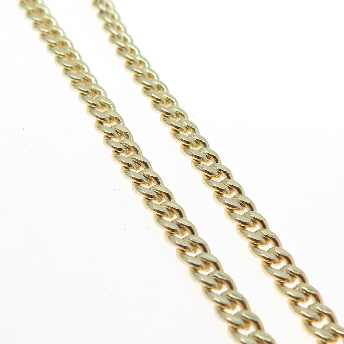 925 Sterling Silver Gold Plated Round-Cut C Z Cuban Chain Necklace 16"