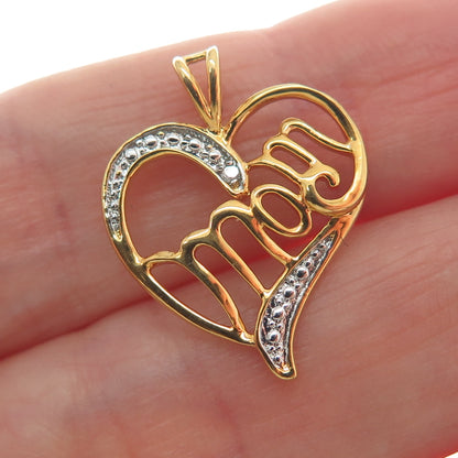 MICHAEL ANTHONY Sterling Silver Real Diamond Accent Mom Heart Minimalist Pendant