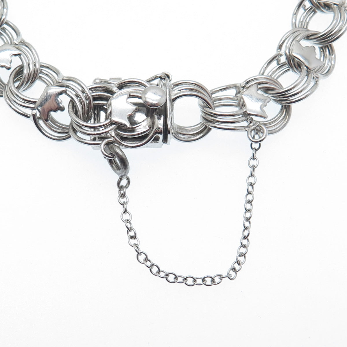 AMERICAN 925 Sterling Silver Antique Art Deco Bismark Link Bracelet 7"