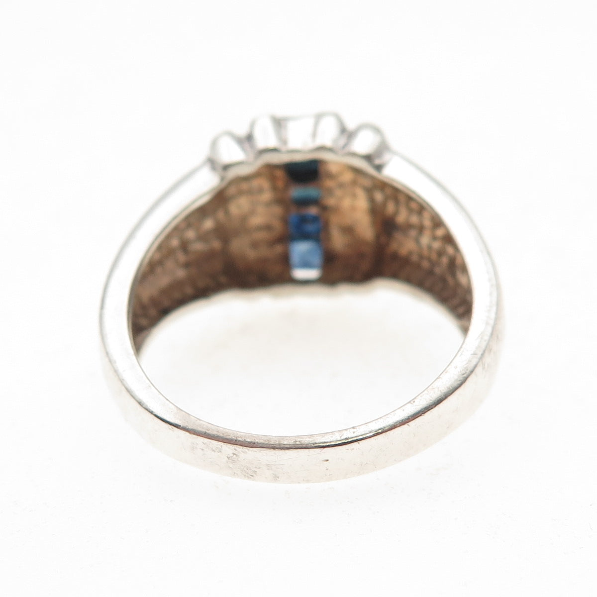 JBNI Bijoux D'Amour 925 Sterling Silver Vintage Real Sapphire Ring Size 7.75
