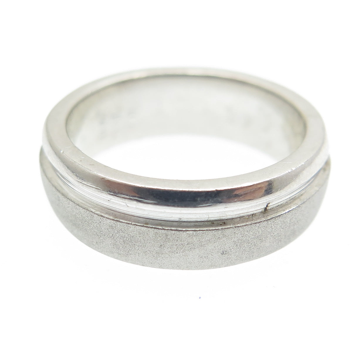 925 Sterling Silver Modernist Textured Band Ring Size 4.5