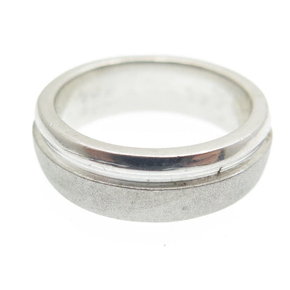 925 Sterling Silver Modernist Textured Band Ring Size 4.5