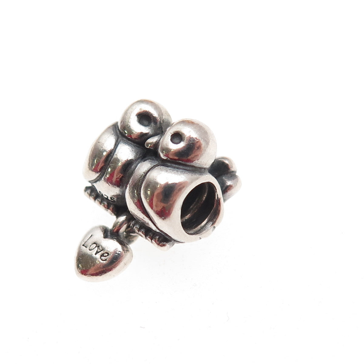 PANDORA 925 Sterling Silver Love Birds Slide Bead Charm