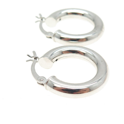 925 Sterling Silver Small Tube Hoop Earrings