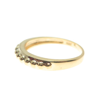 925 Sterling Silver Gold Plated Beaded Ring Size 7.25