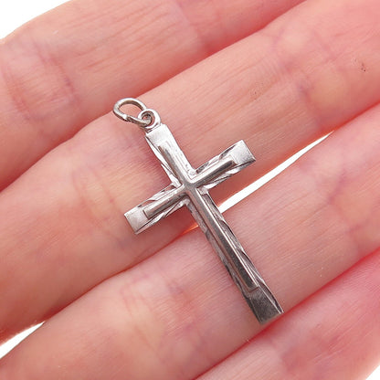 Tru-Kay 925 Sterling Silver Antique Art Deco Cross Charm Pendant