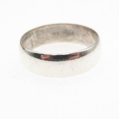 Wheeler Mfg 925 Sterling Silver Vintage Classic Wedding Band Ring Size 8