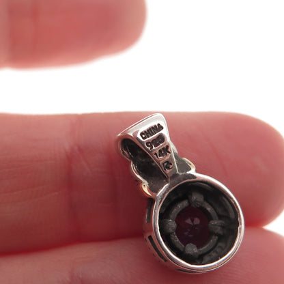 Ross Simons 925 Sterling Silver 14K Gold Real Amethyst Mini Charm Pendant