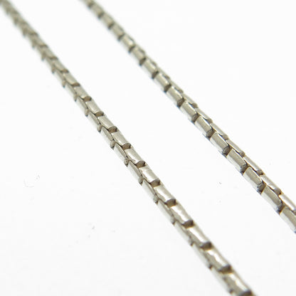 SILPADA 925 Sterling Silver Vintage Hammered Finish Round Box Chain Necklace 16"