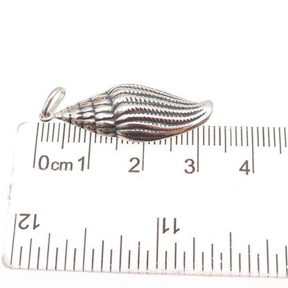 925 Sterling Silver Vintage Seashell Oxidized Charm Pendant