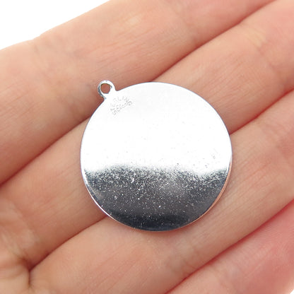 ELCO 925 Sterling Silver Vintage One Way Round Tag Charm Pendant