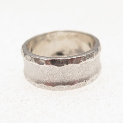 Joseph Esposito Sterling Silver Vintage Modernist Oxidized Band Ring Size 7.5