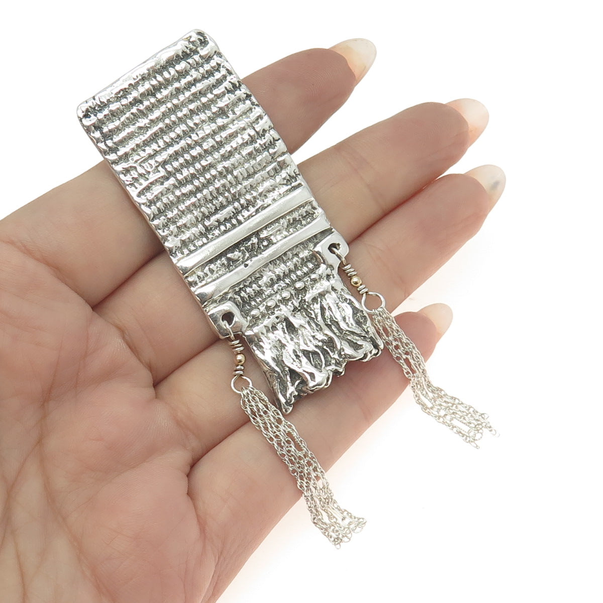 RUTH SHAPIRO 925 Sterling Silver Vintage Modernist Pin Brooch / Pendant