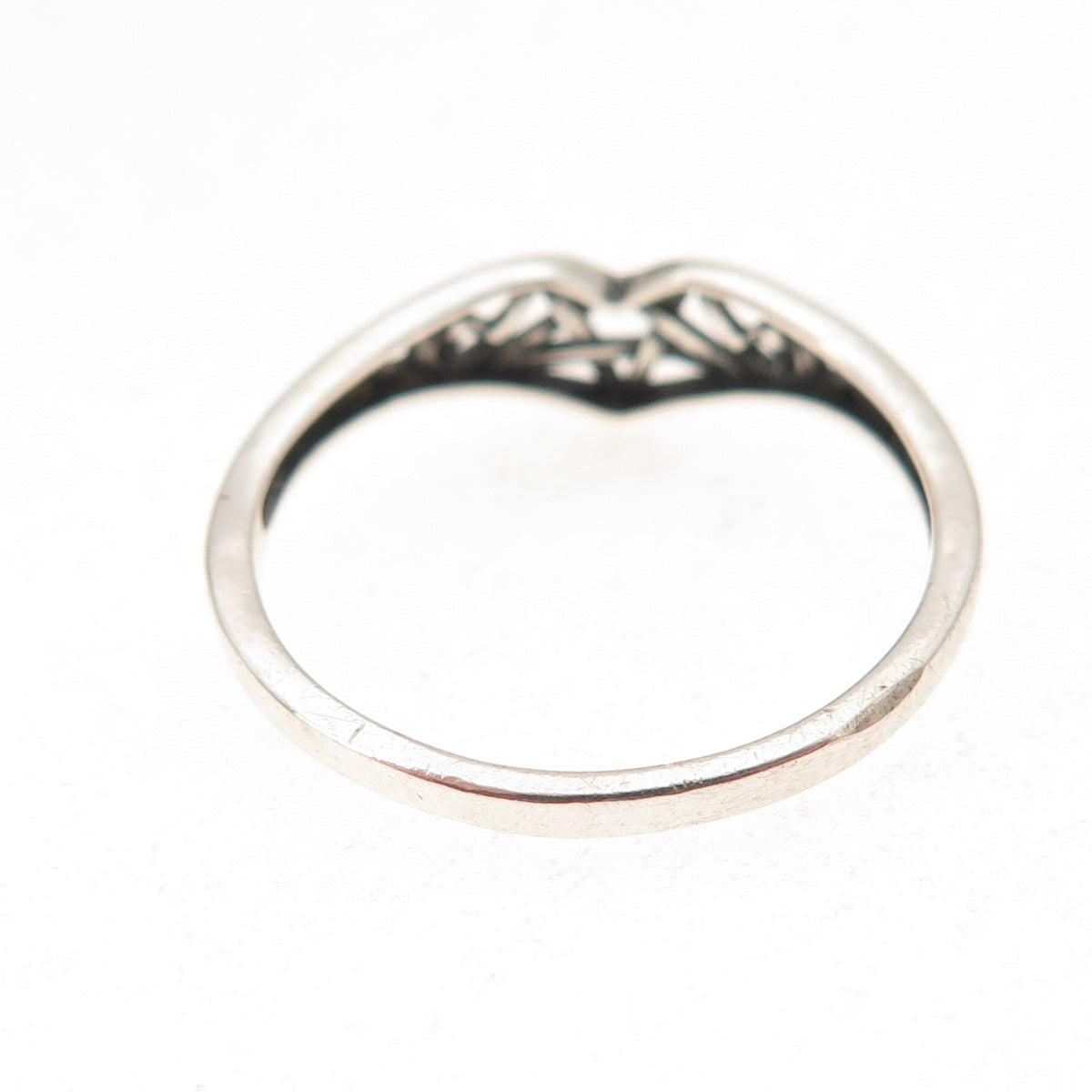 925 Sterling Silver Vintage Pentagram Celtic Trinity Knot Oxidized Ring Size 8