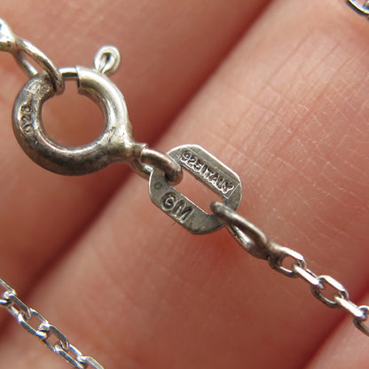 925 Sterling Silver Round-Cut C Z Double Heart Cable Chain Necklace 16"