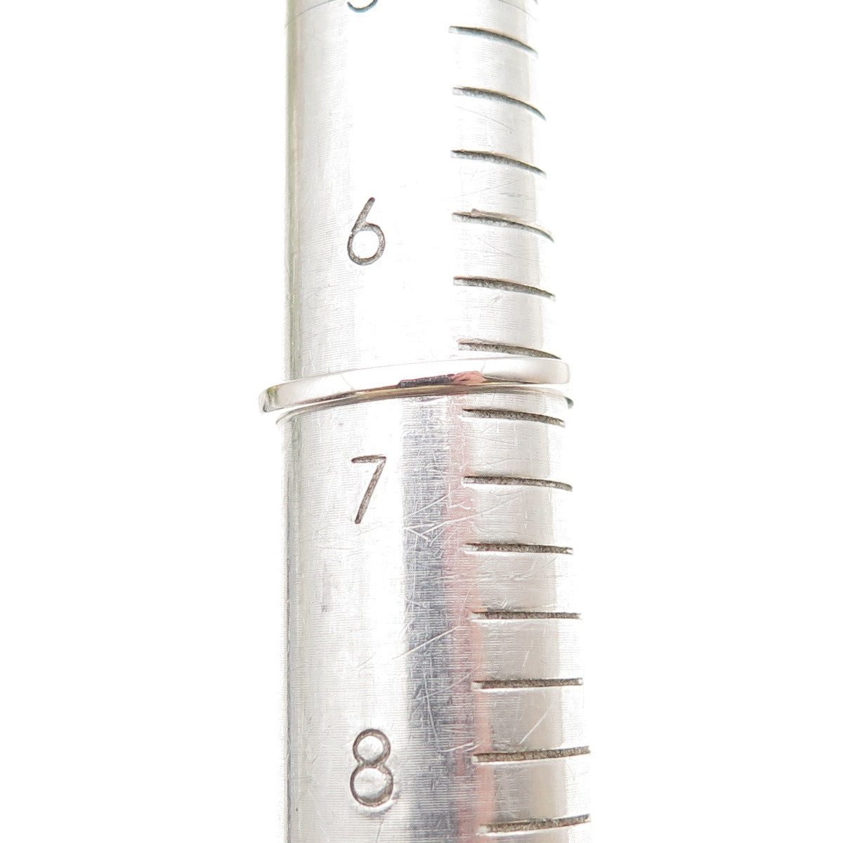 925 Sterling Silver Vintage Cushion-Cut Blue Round-Cut White C Z Ring Size 6.75