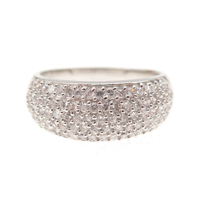 925 Sterling Silver Round-Cut C Z Sparkle Ring Size 9.5