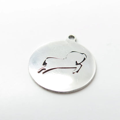 925 Sterling Silver USA Two In Town Horse Charm Pendant