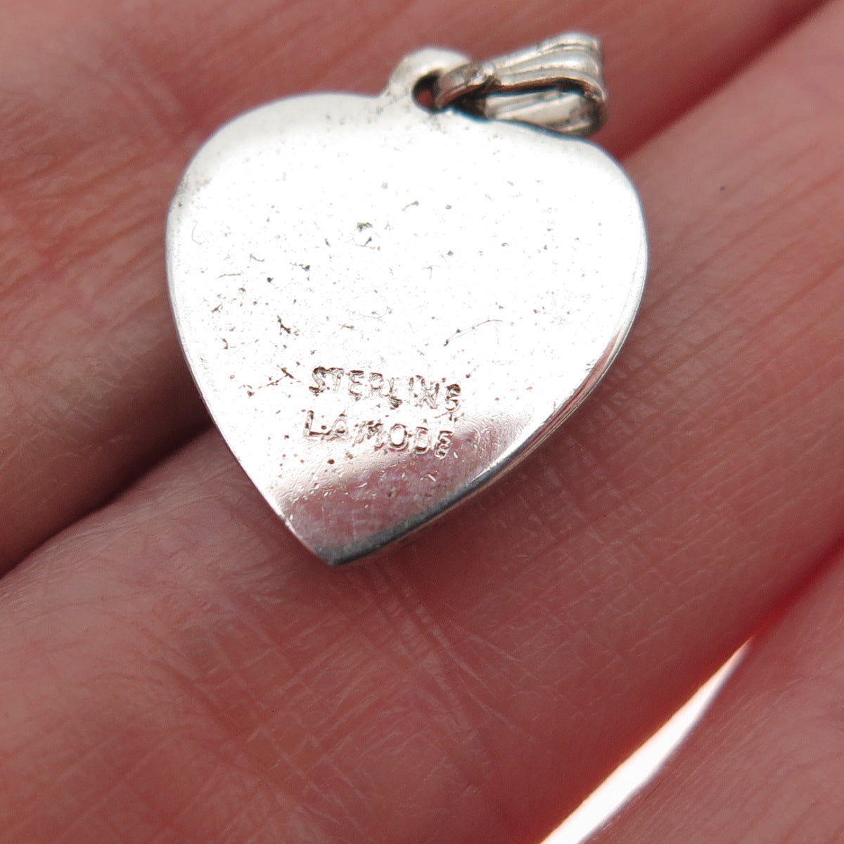 Lamode 925 Sterling Silver Vintage Heart Mini Charm Pendant