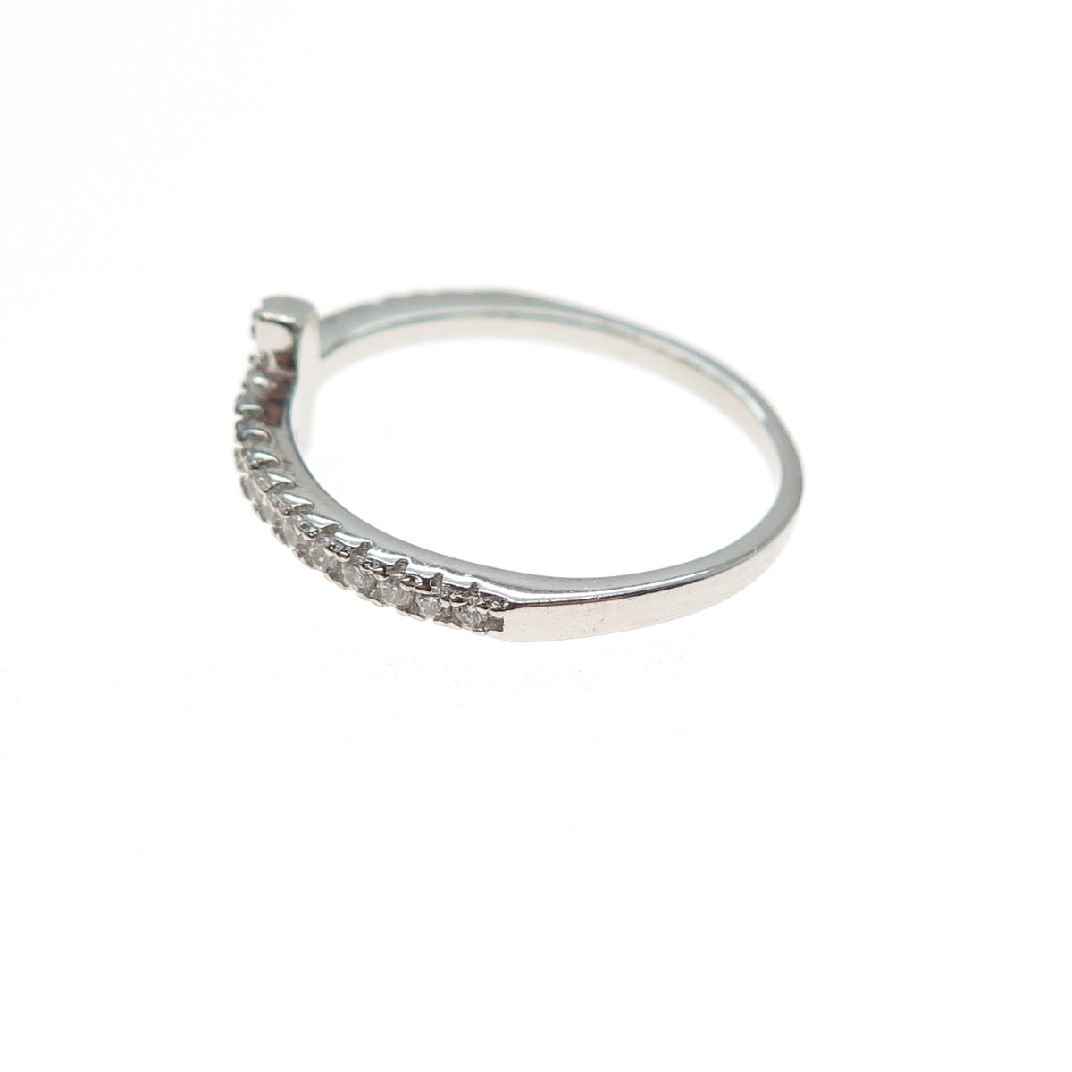925 Sterling Silver Round-Cut C Z Cross Ring Size 6