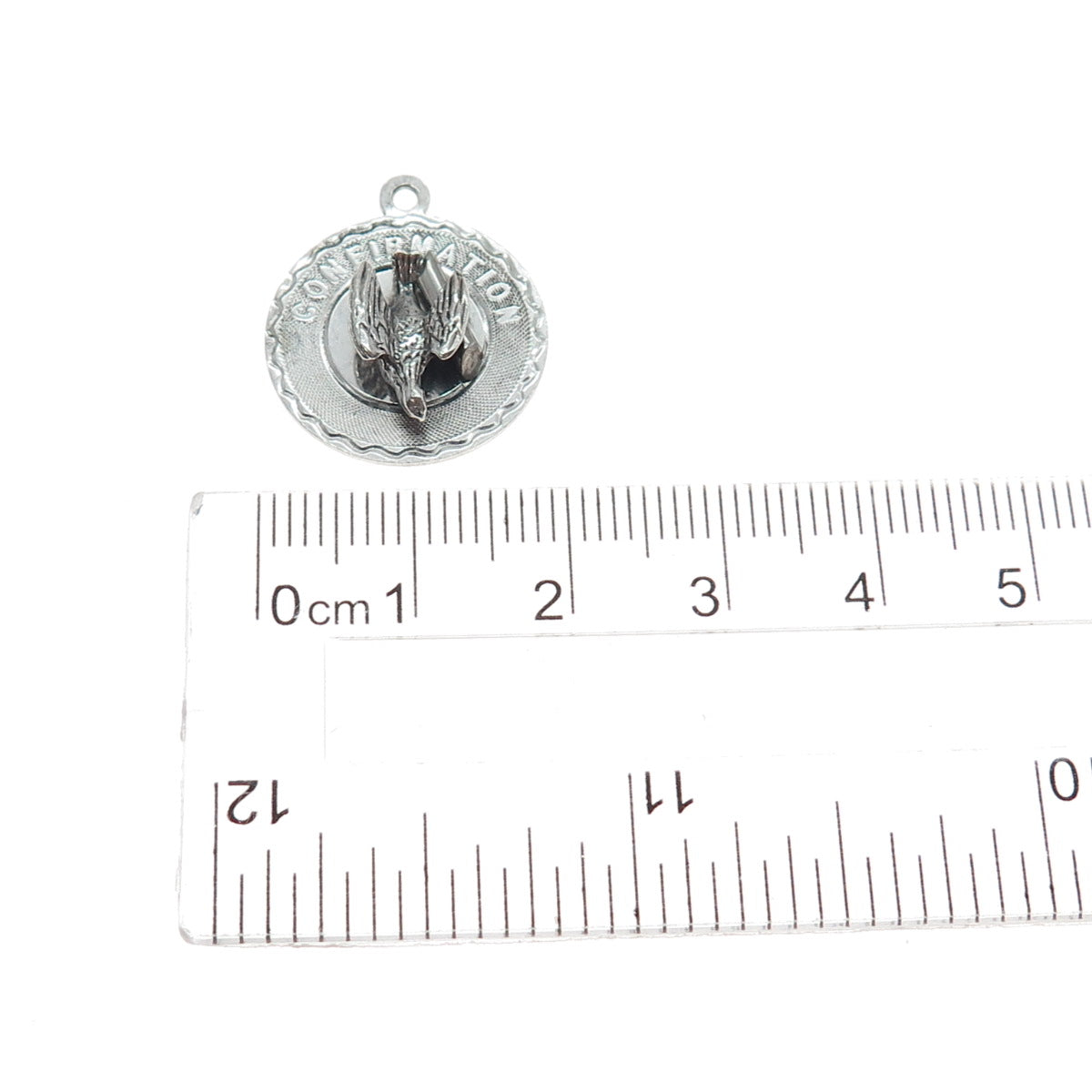 925 Sterling Silver Vintage Confirmation Religious Mini Charm Pendant
